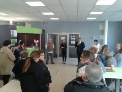 Inauguration de l'Open Café avec les représentants de chez Elior, de la D.D.E.C. 47 et de la Mairie d'Agen